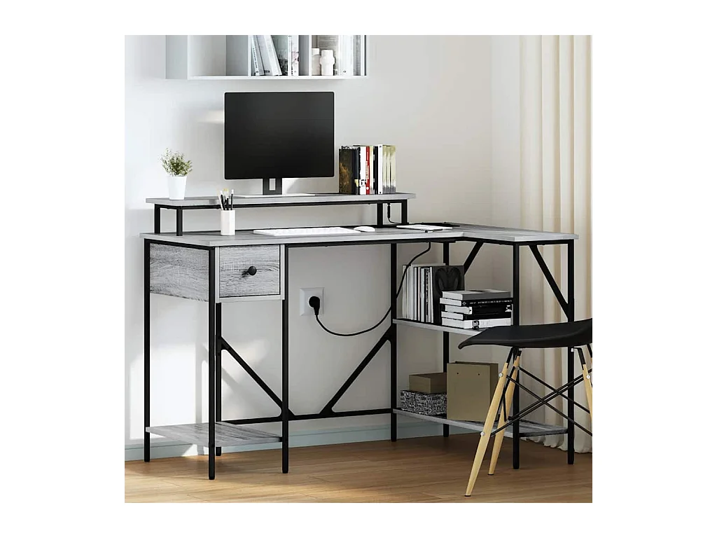 Bureau Sonoma gris 120 x 79 x 86.5 cm Bois d'ingénierie