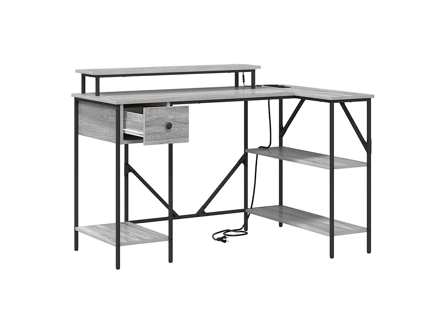 Bureau Sonoma gris 120 x 79 x 86.5 cm Bois d'ingénierie