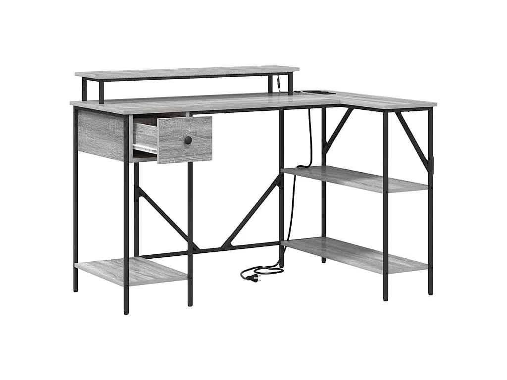 Scrivania Sonoma Grey 120 x 79 x 86,5 cm in legno ingegnerizzato