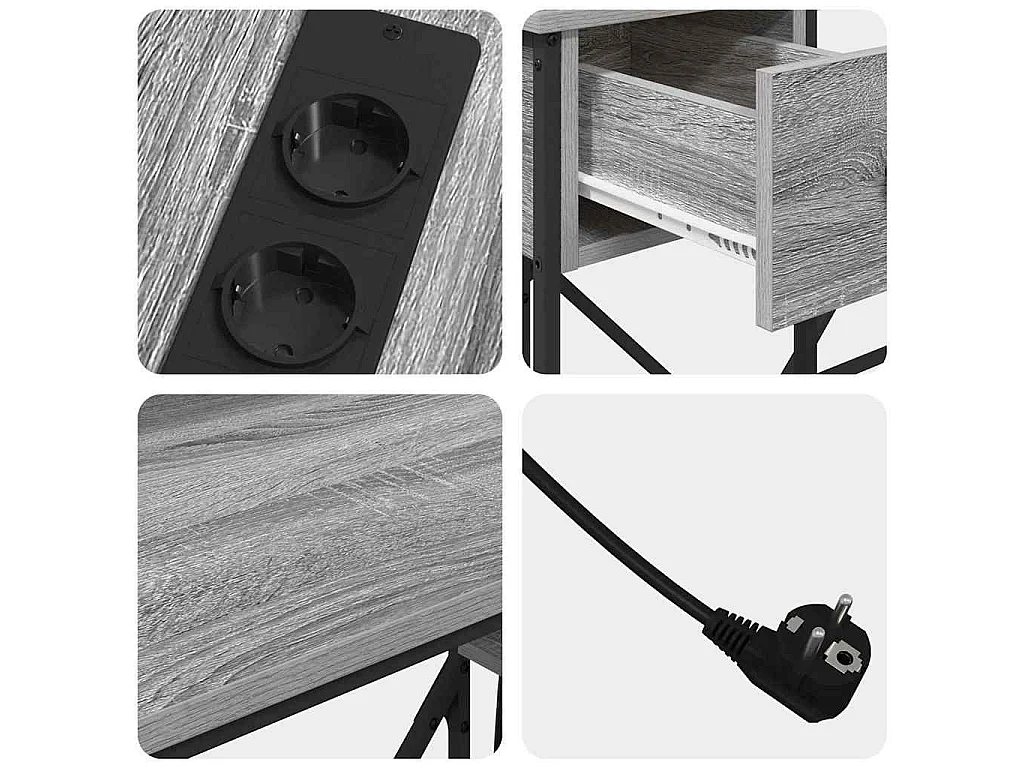 Scrivania Sonoma Grey 120 x 79 x 86,5 cm in legno ingegnerizzato