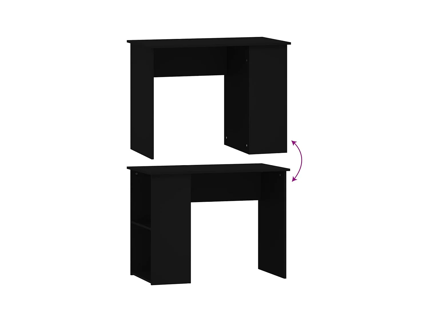 Zwart bureau 100x55x75 cm bewerkt hout