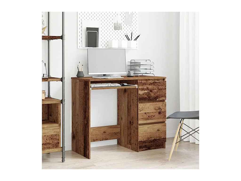 Bureau vieux bois 90x45x76 cm bois d'ingénierie