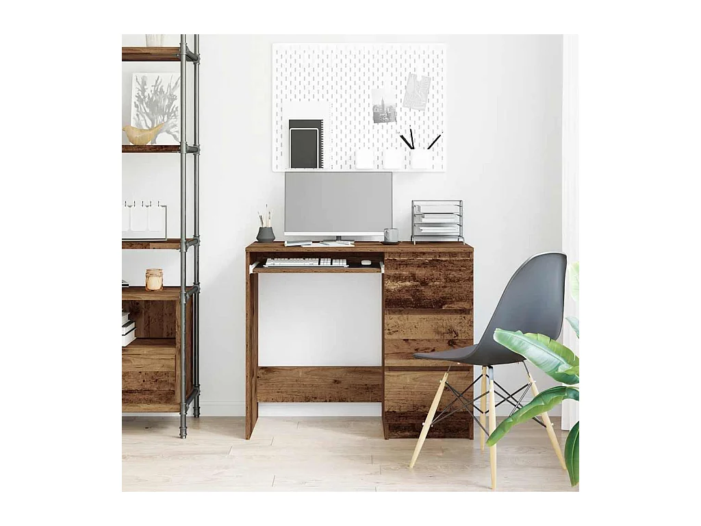 Bureau vieux bois 90x45x76 cm bois d'ingénierie