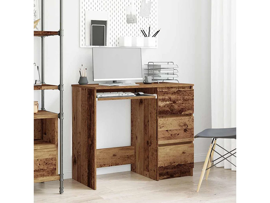 Bureau vieux bois 90x45x76 cm bois d'ingénierie