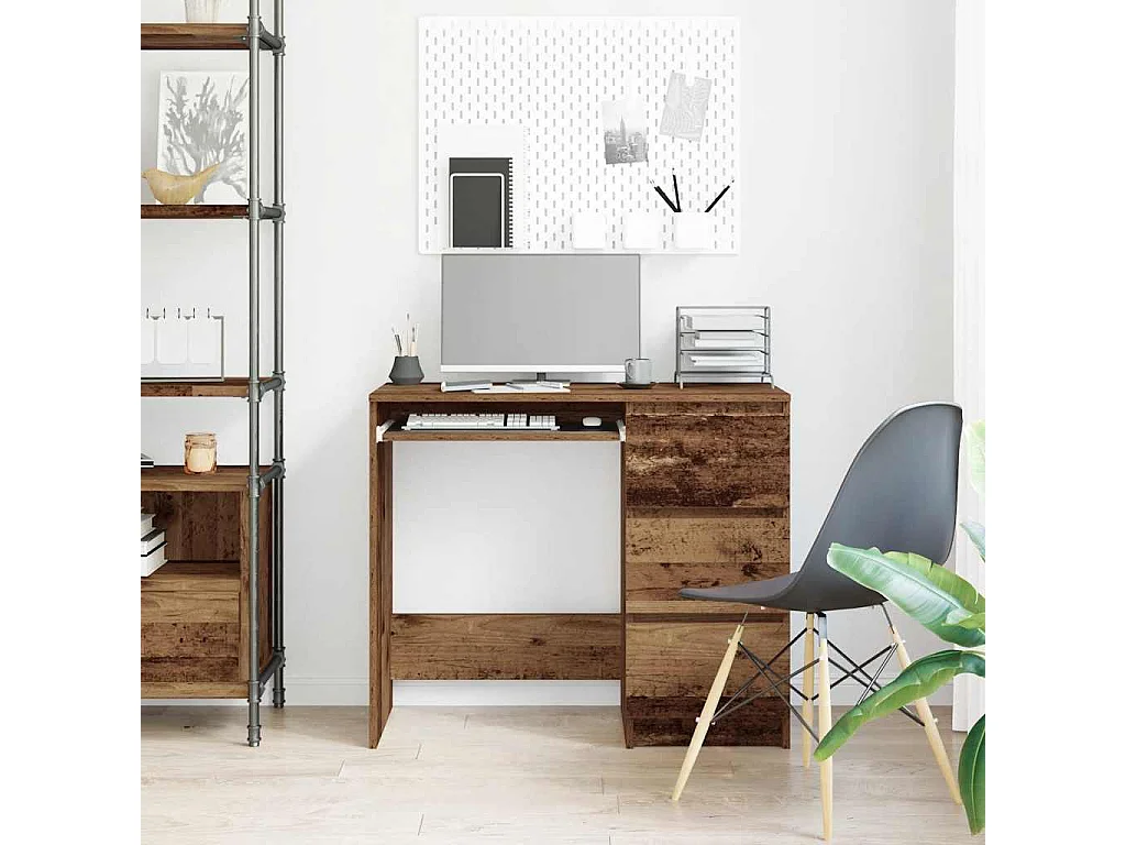 Bureau vieux bois 90x45x76 cm bois d'ingénierie