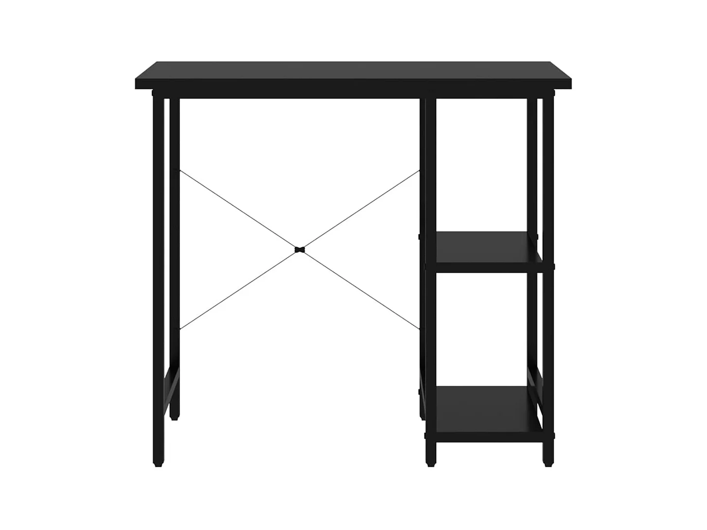 Zwart computerbureau 80x40x72 cm MDF en metaal