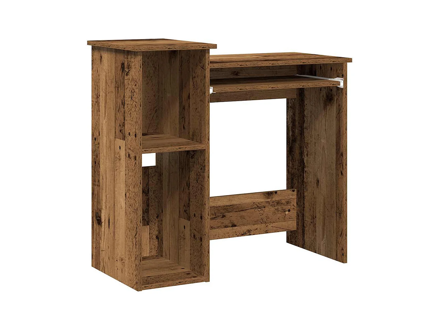 Bureau avec étagères vieux bois 84x40x78 cm bois d'ingénierie