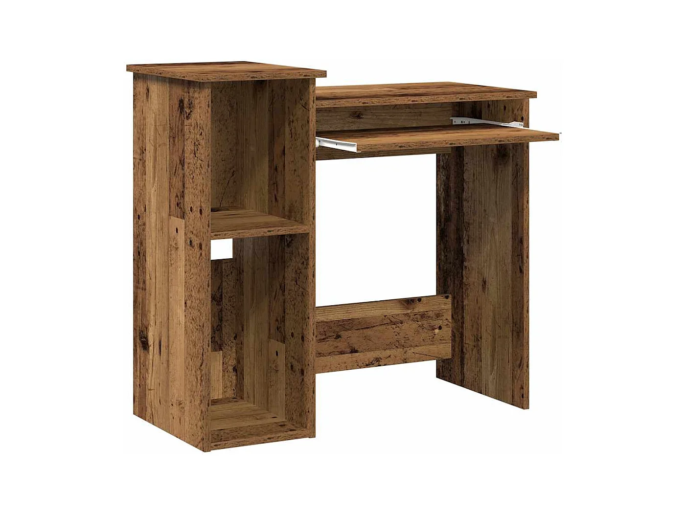 Bureau avec étagères vieux bois 84x40x78 cm bois d'ingénierie