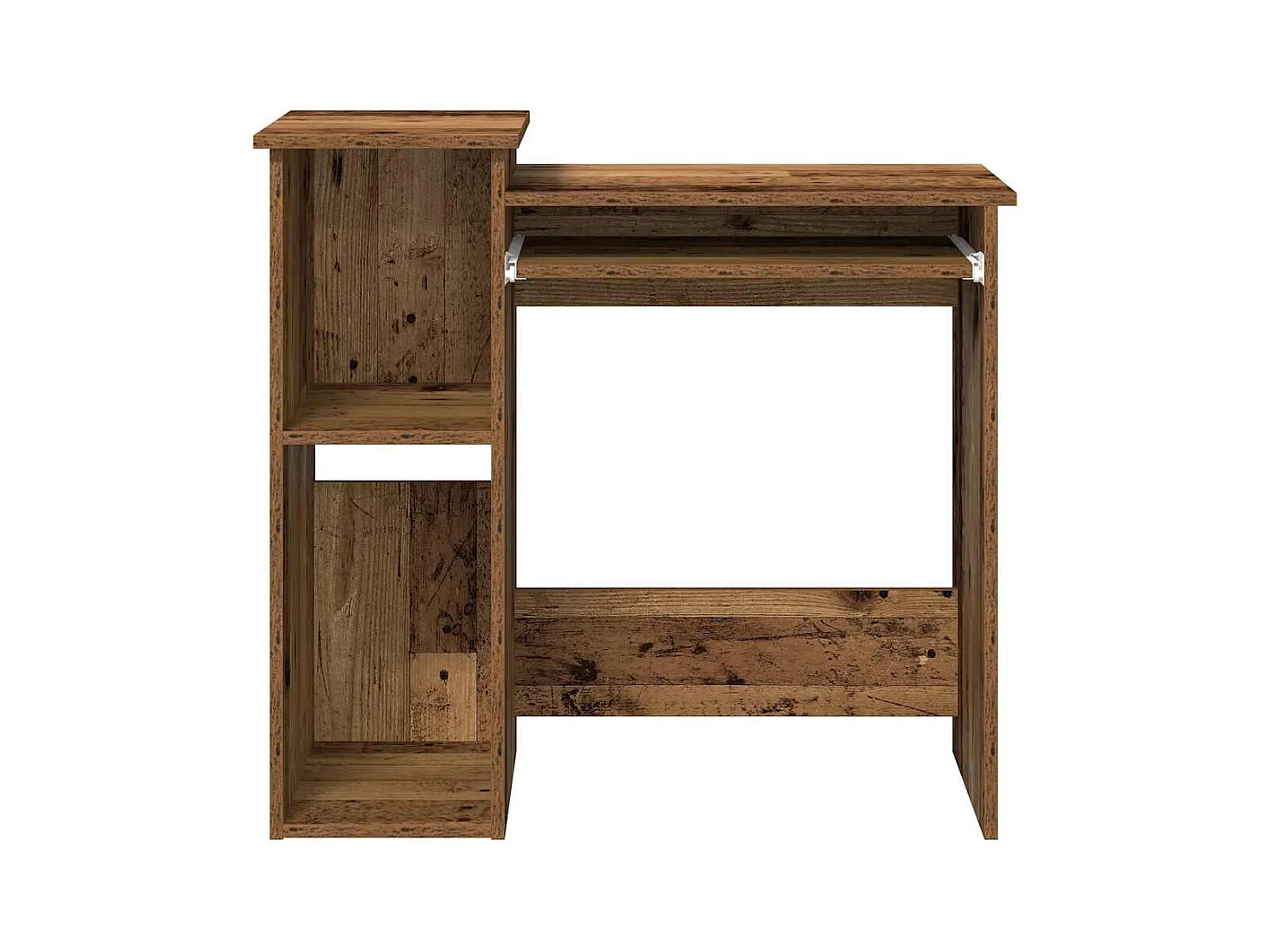Bureau avec étagères vieux bois 84x40x78 cm bois d'ingénierie