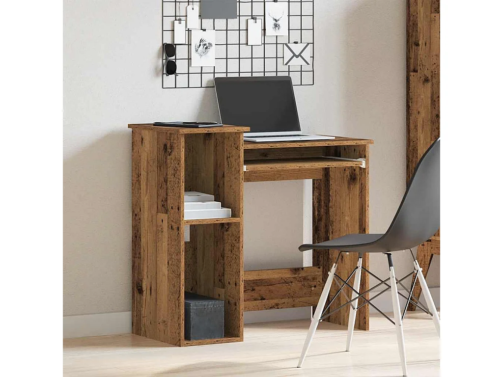 Escritorio con estantes madera vieja 84x40x78 cm madera de ingeniería
