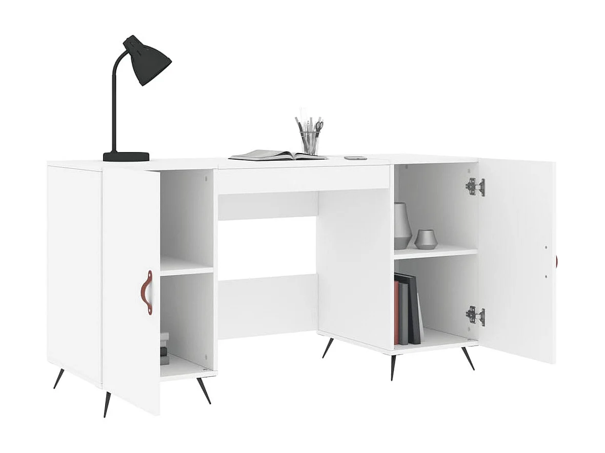 Escritorio blanco 140x50x75 cm madera de ingeniería