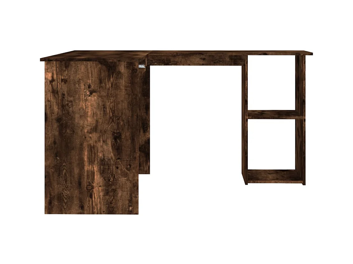 Escritorio esquinero de roble ahumado 120x140x75 cm madera de ingeniería
