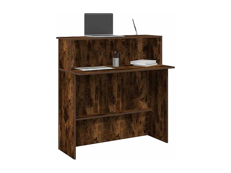 Bureau de réception chêne fumé 100x50x103,5cm bois d'ingénierie