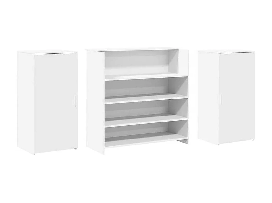 Bureau de réception blanc 200x50x103,5 cm bois d'ingénierie