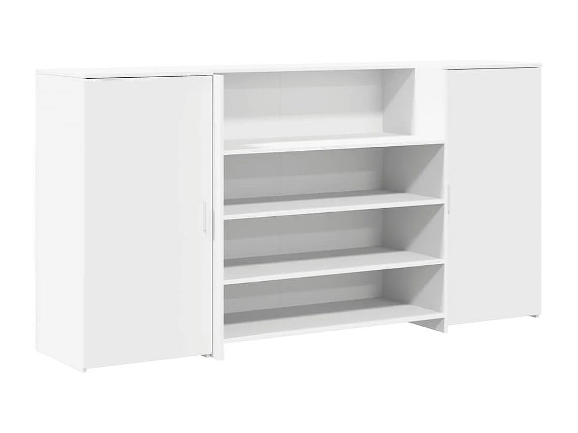 Bureau de réception blanc 200x50x103,5 cm bois d'ingénierie