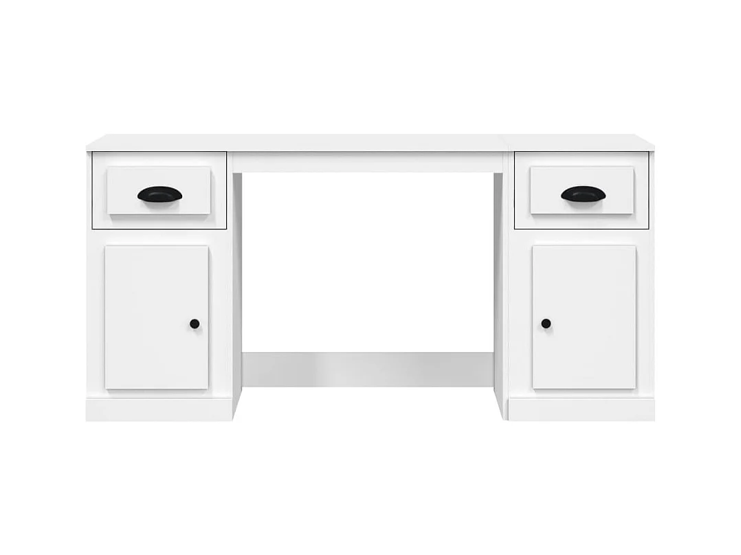 Bureau avec armoire blanc bois d'ingénierie