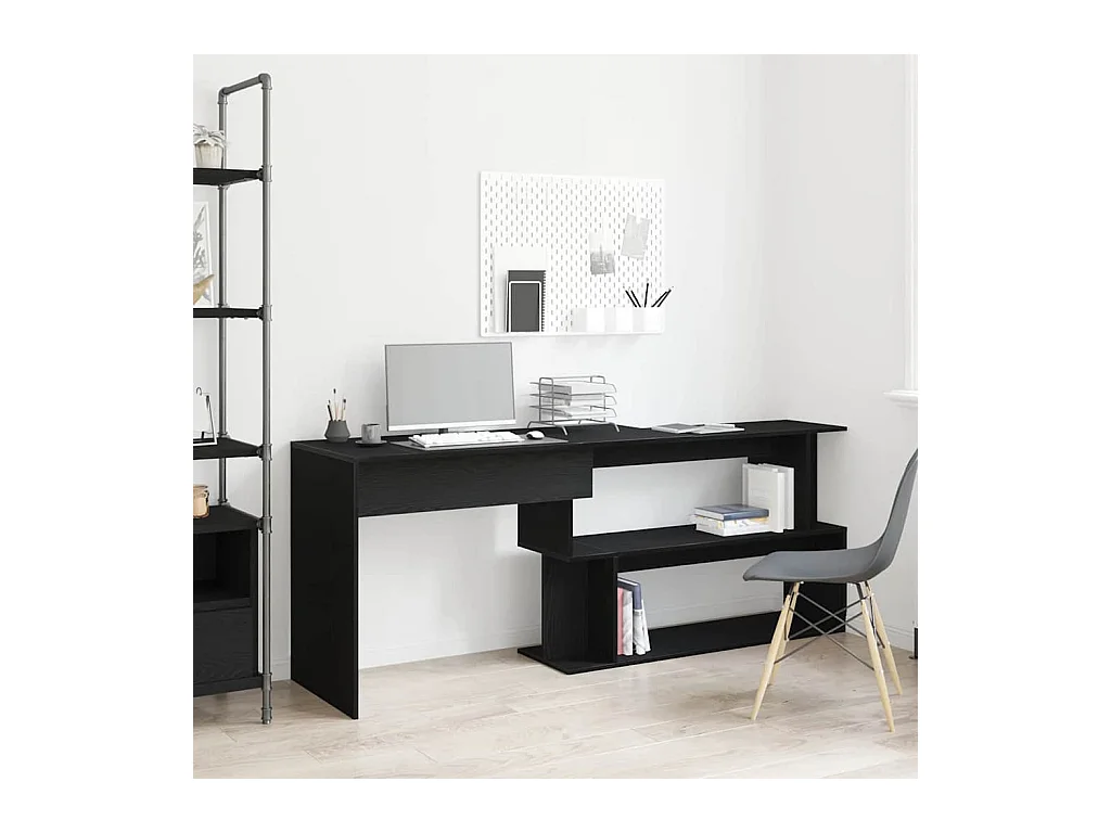 Bureau Chêne noir 200 x 50 x 76 cm Bois d'ingénierie