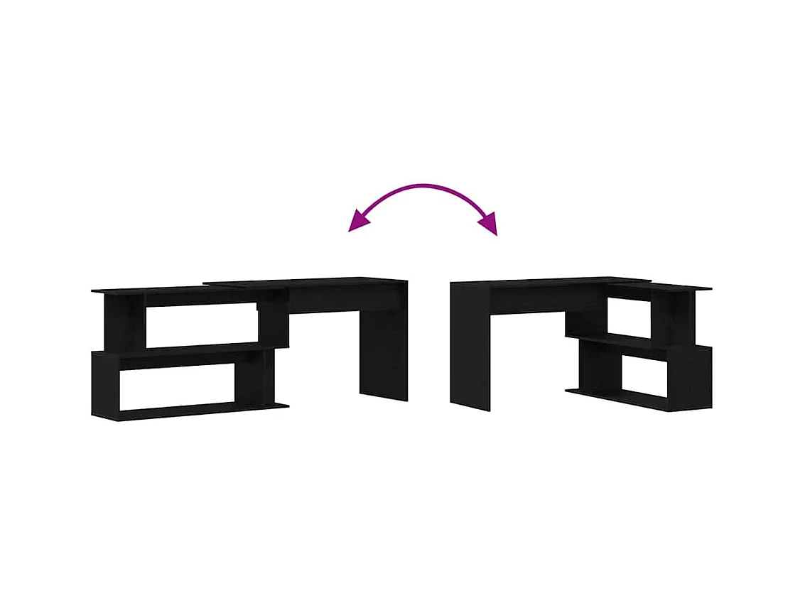 Bureau Chêne noir 200 x 50 x 76 cm Bois d'ingénierie