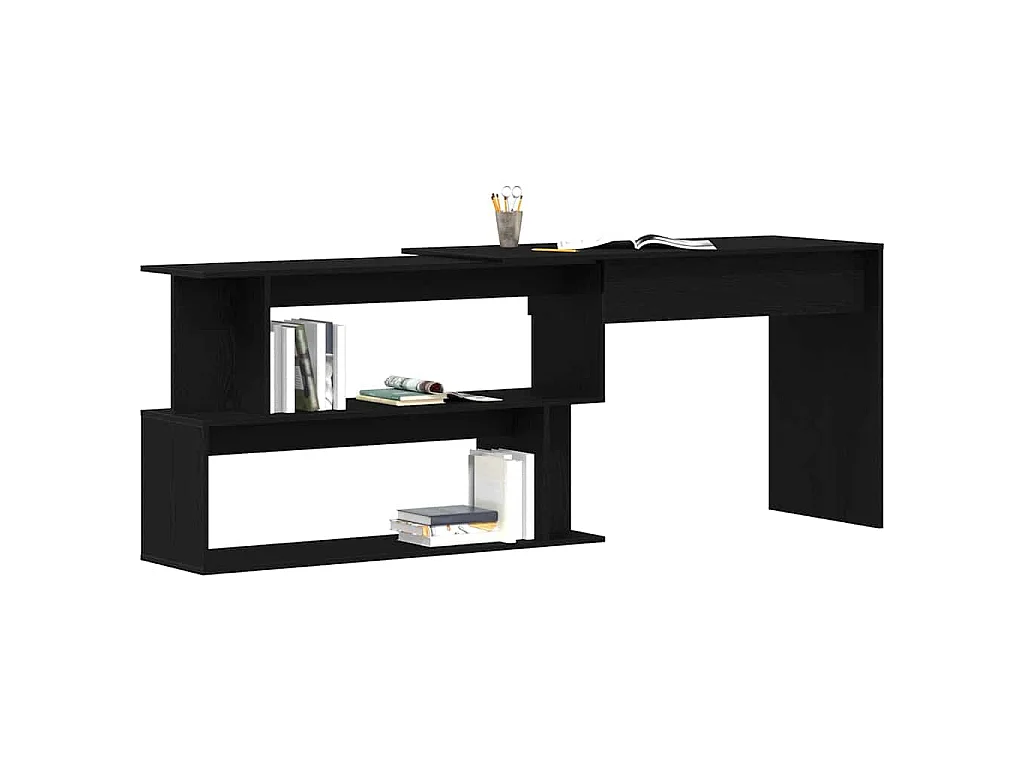 Scrivania in rovere nero 200 x 50 x 76 cm in legno ingegnerizzato