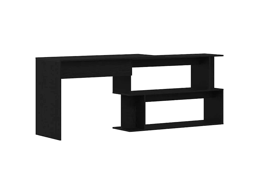 Scrivania in rovere nero 200 x 50 x 76 cm in legno ingegnerizzato