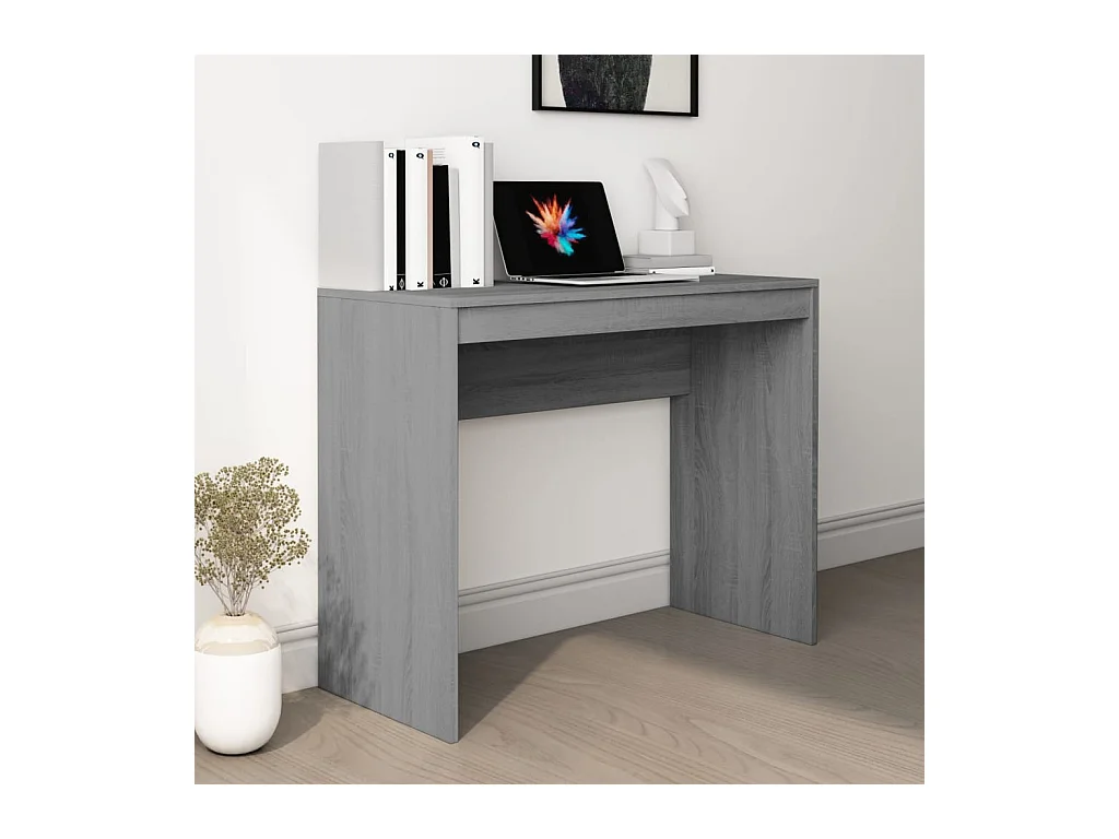 Escritorio Sonoma Gris 90x40x72 cm Madera de Ingeniería
