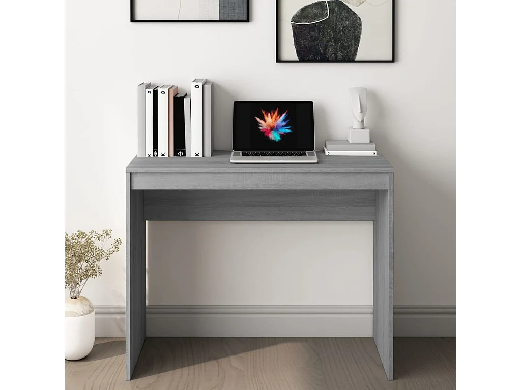 Escritorio Sonoma Gris 90x40x72 cm Madera de Ingeniería