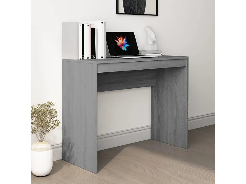 Escritorio Sonoma Gris 90x40x72 cm Madera de Ingeniería