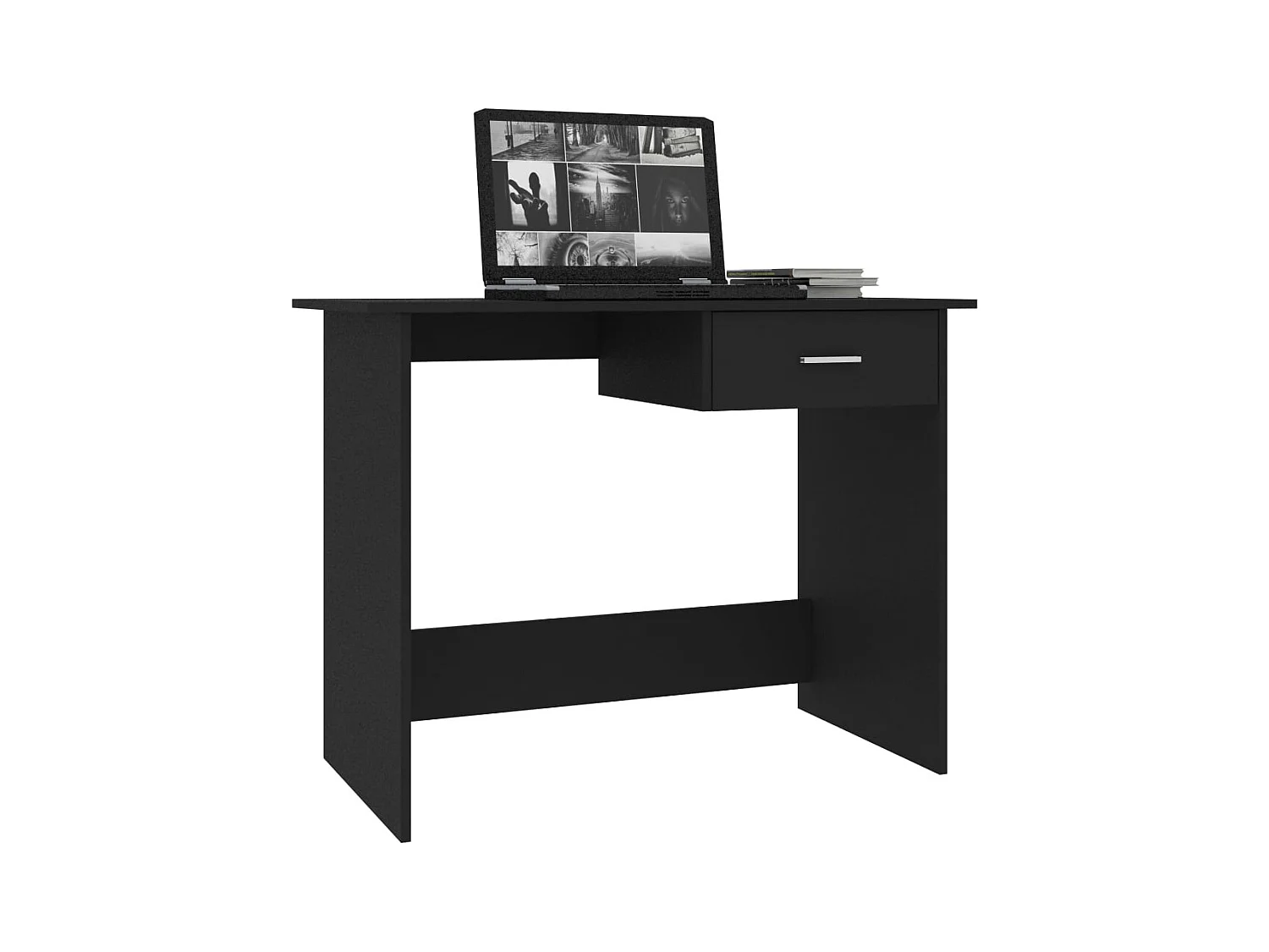Zwart bureau 100x50x76 cm bewerkt hout