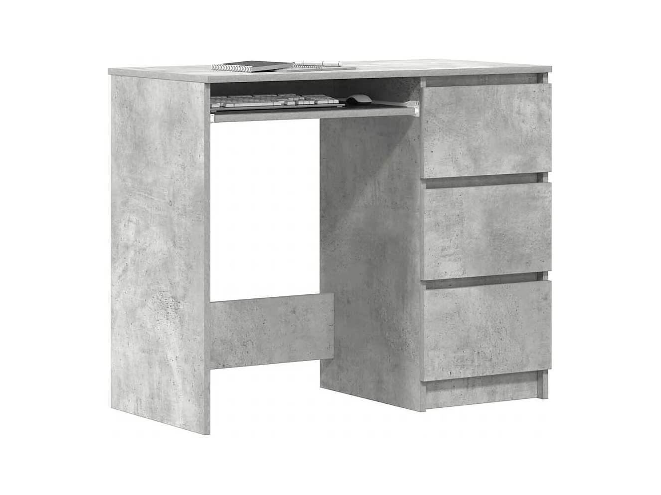 Escritorio de hormigón gris 90x45x76 cm Madera de ingeniería