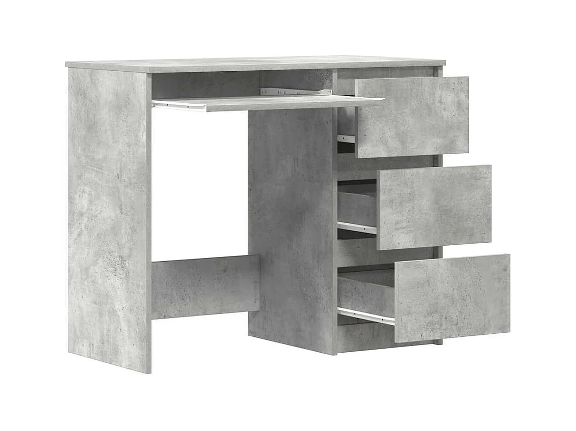 Escritorio de hormigón gris 90x45x76 cm Madera de ingeniería