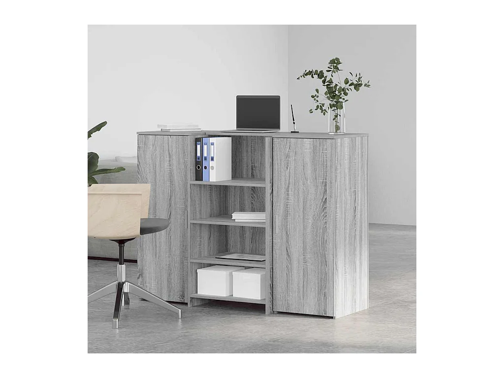 Bureau de réception sonoma gris 135x50x103,5 cm bois ingénierie