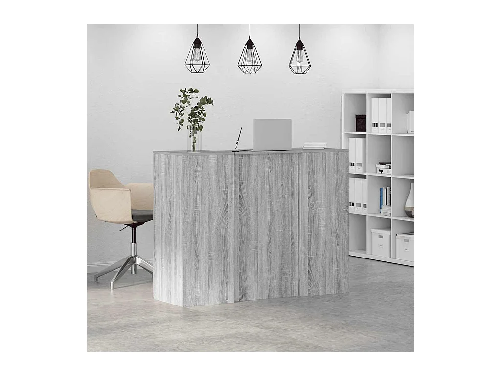 Bureau de réception sonoma gris 135x50x103,5 cm bois ingénierie
