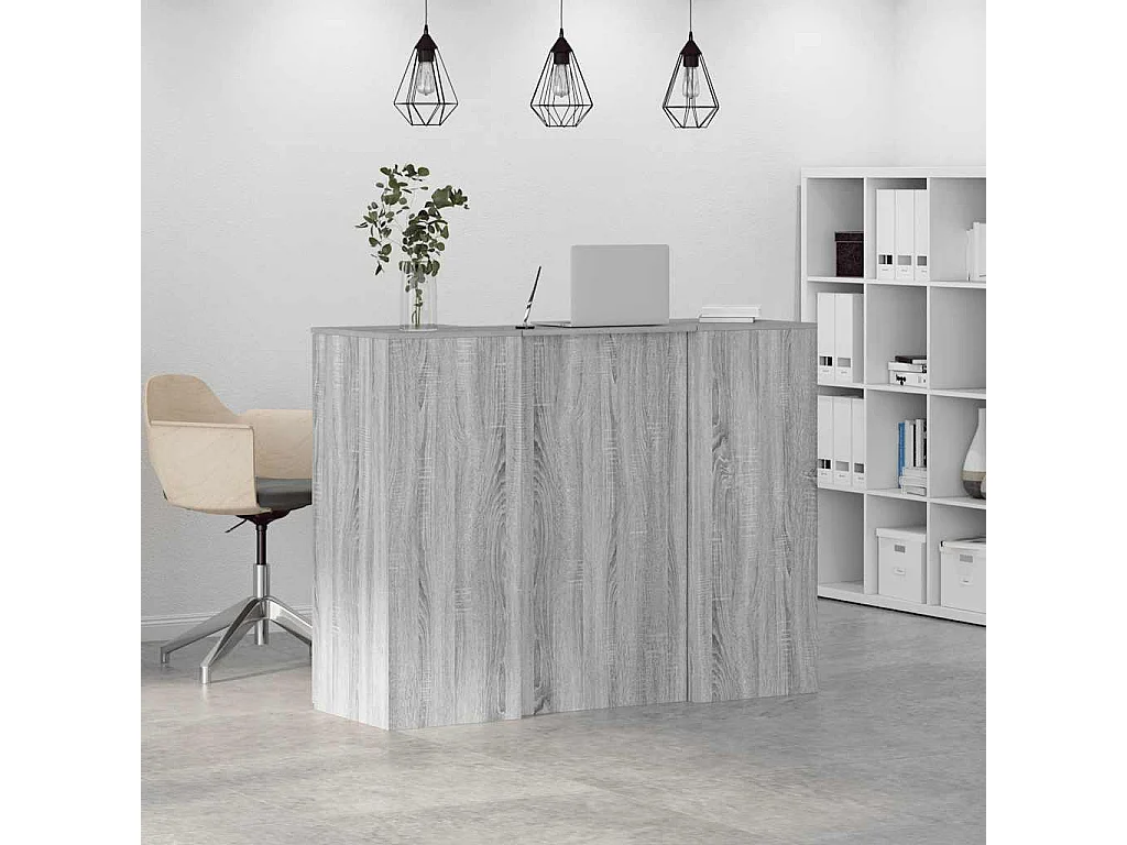Bureau de réception sonoma gris 135x50x103,5 cm bois ingénierie