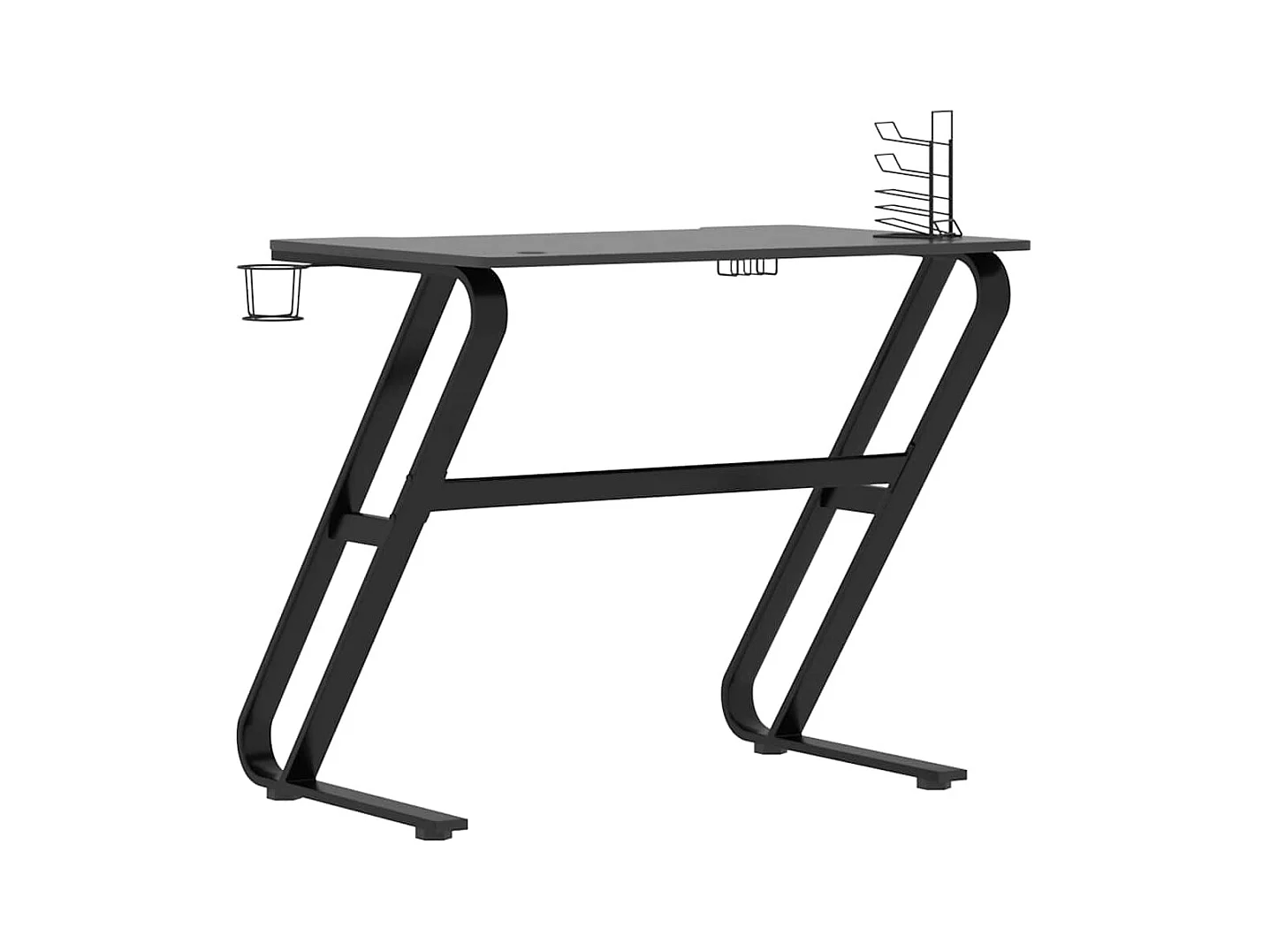 Gamingbureau met ZZ-vormige poten, zwart, 90x60x75 cm