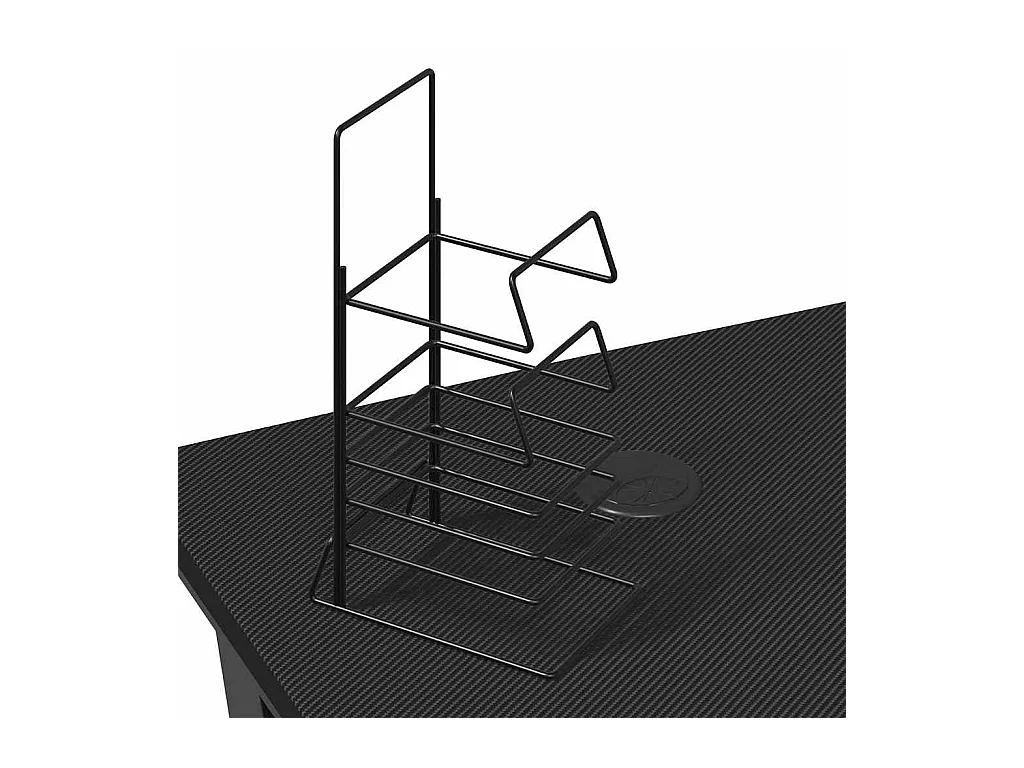 Gamingbureau met ZZ-vormige poten, zwart, 90x60x75 cm