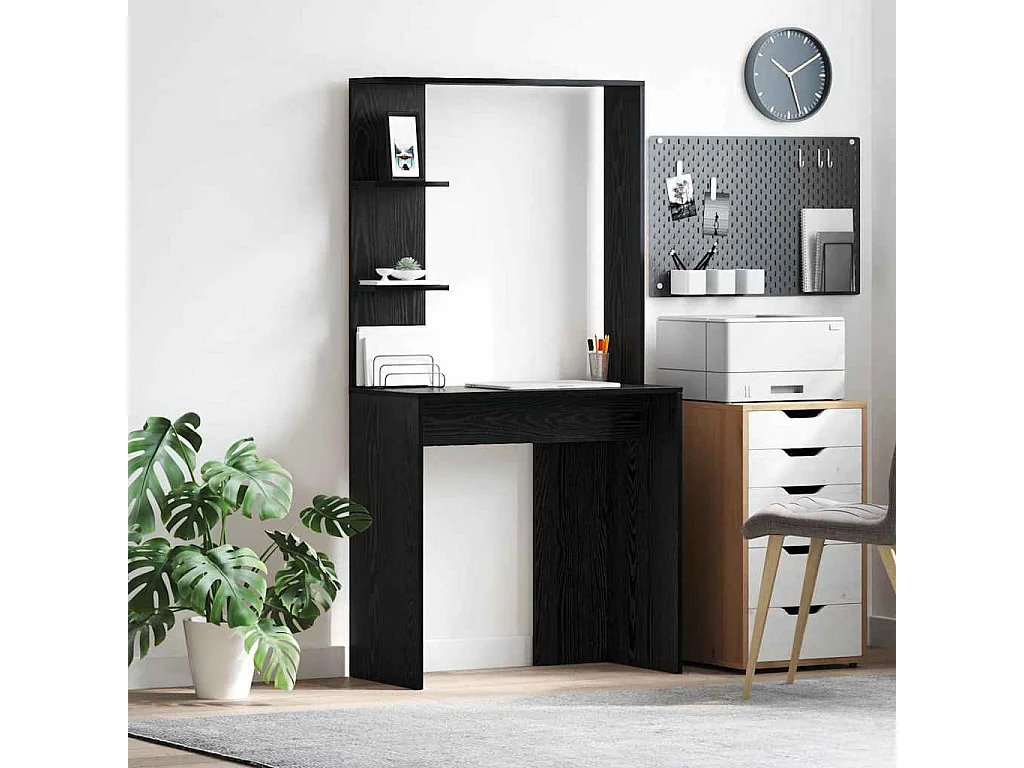 Bureau Chêne noir 78.5 x 37 x 154.5 cm Bois d'ingénierie