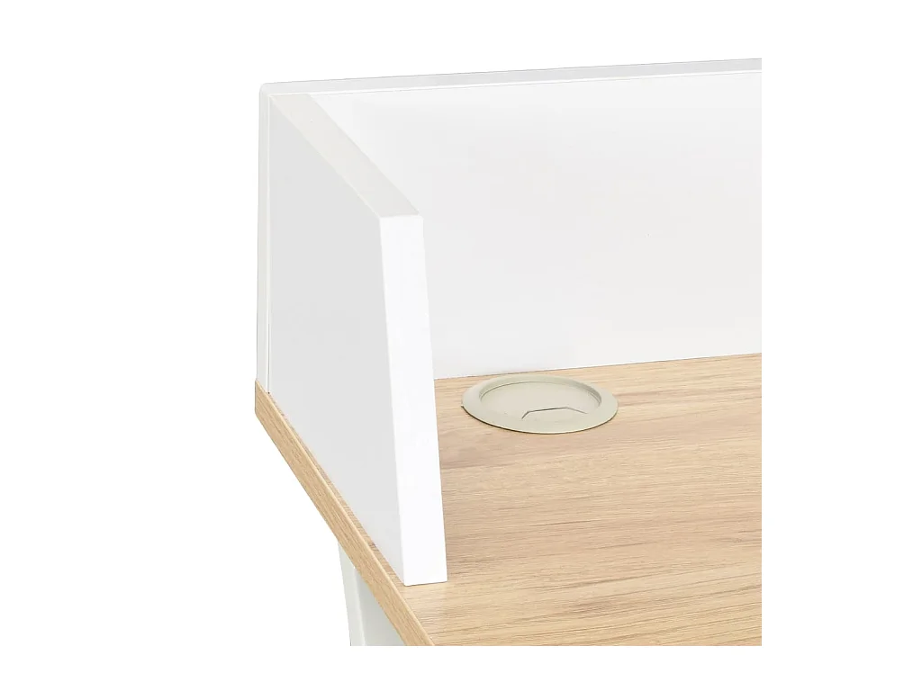 Escritorio blanco y natural 80x50x84 cm