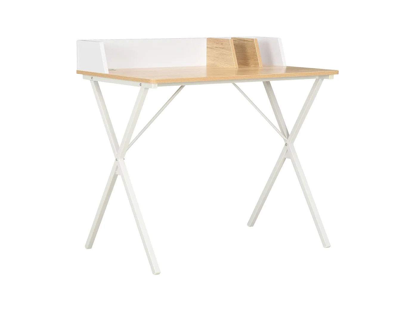 Bureau Blanc et naturel 80x50x84 cm