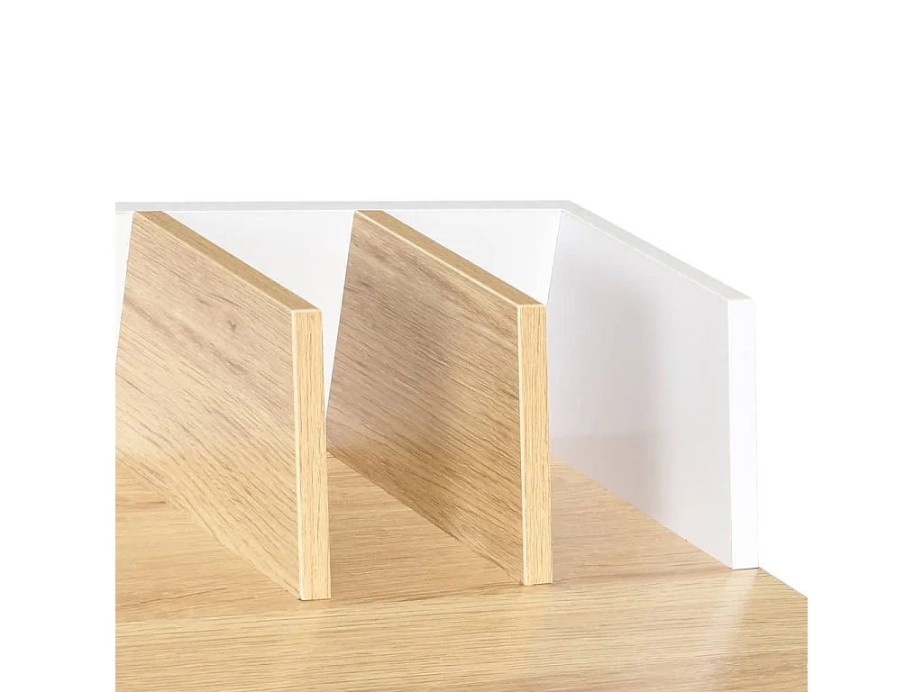 Bureau Blanc et naturel 80x50x84 cm