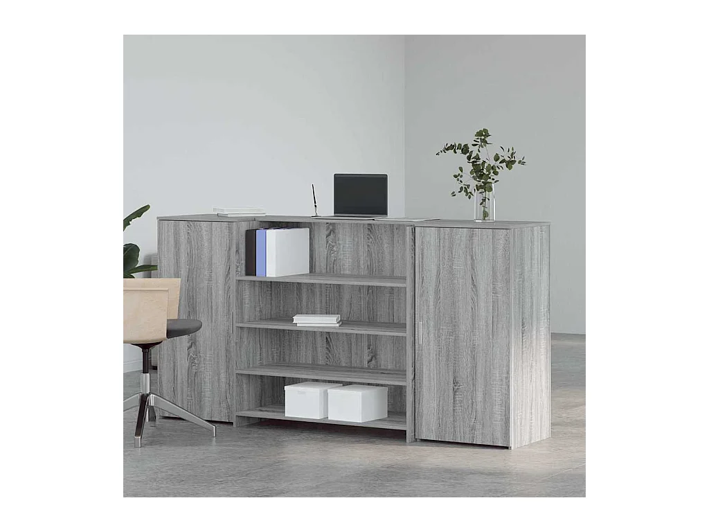 Bureau de réception sonoma gris 200x50x103,5 cm bois ingénierie