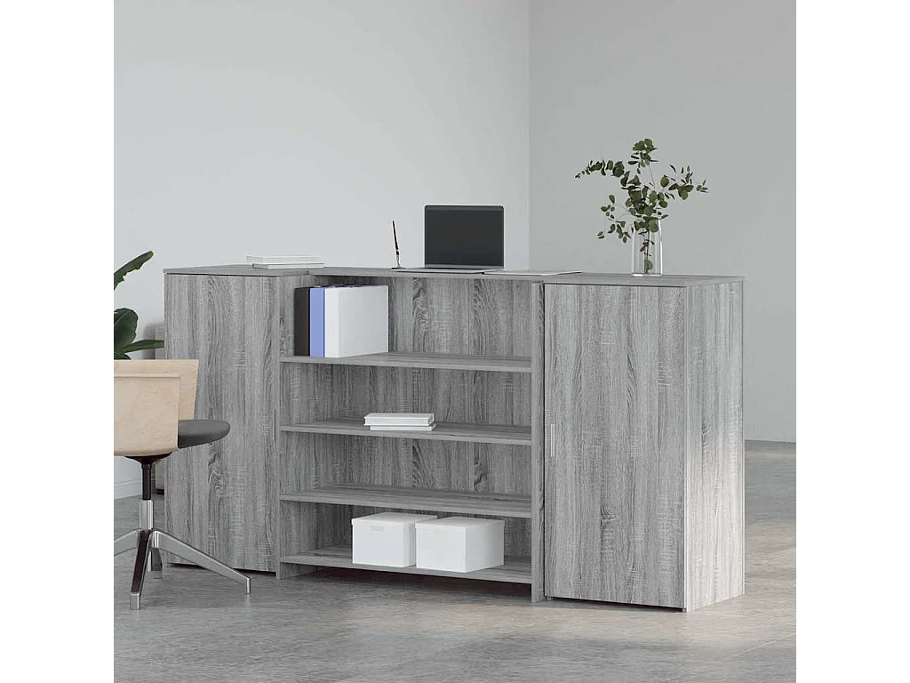 Bureau de réception sonoma gris 200x50x103,5 cm bois ingénierie
