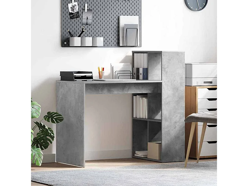 Betongrijs bureau 108 x 55 x 103,5 cm bewerkt hout