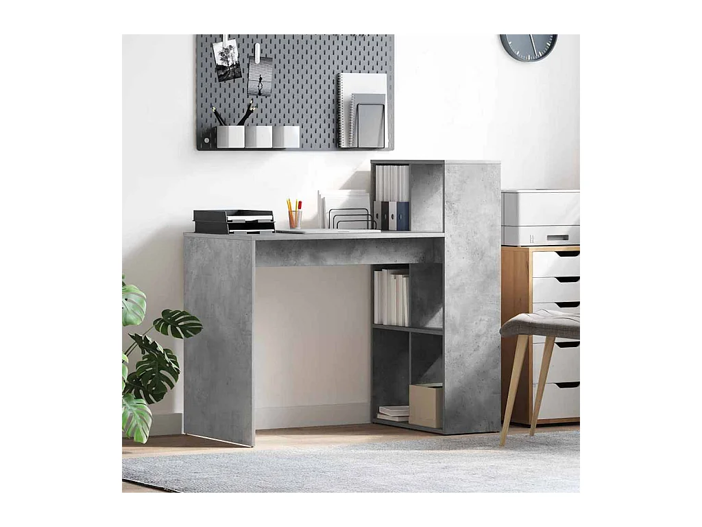 Bureau Gris béton 108 x 55 x 103,5 cm Bois d'ingénierie