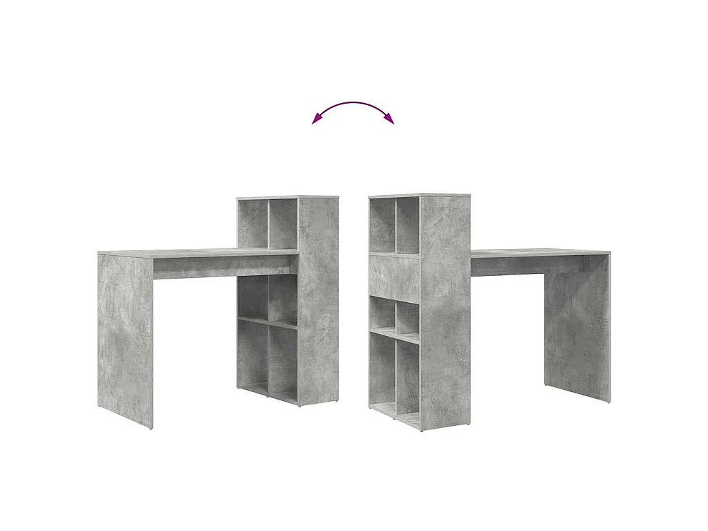 Betongrauer Schreibtisch 108 x 55 x 103,5 cm Holzwerkstoff