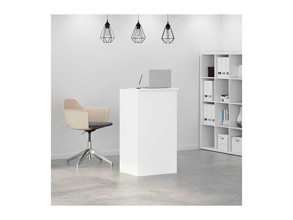 Bureau de réception blanc 55x50x103,5 cm bois d'ingénierie