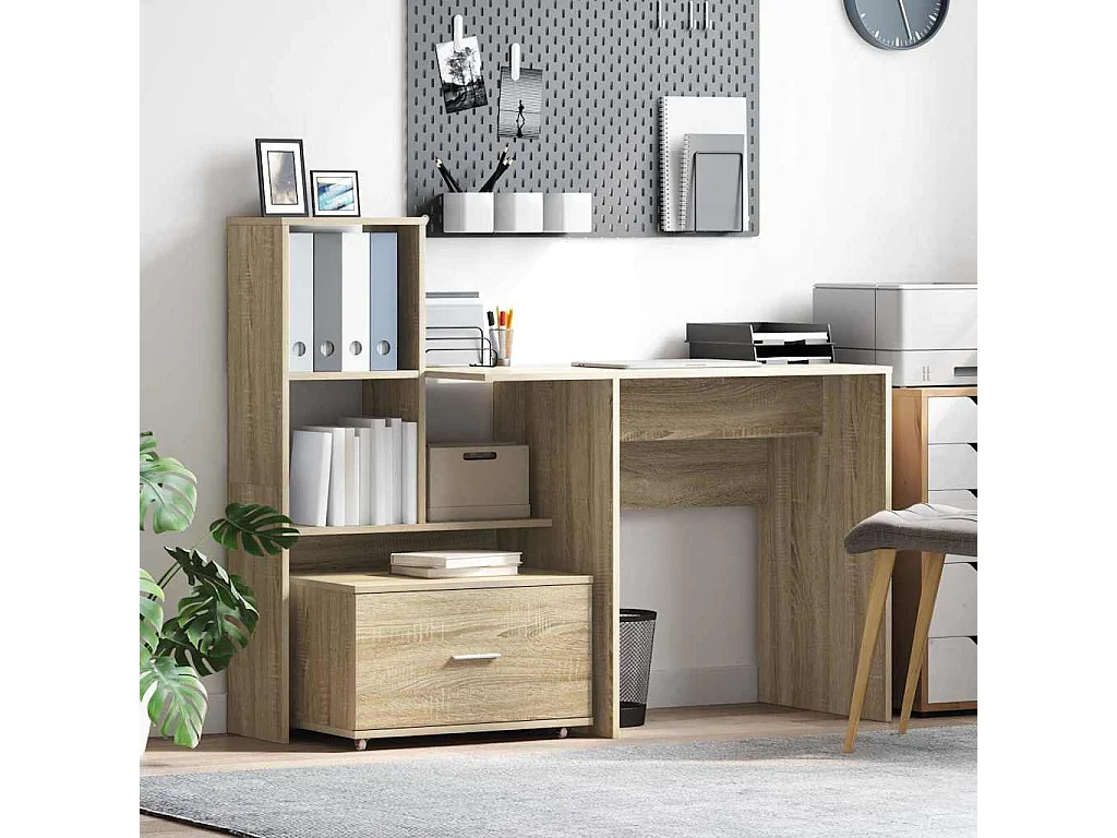 Bureau Chêne sonoma 131,5 x 50 x 106,5 cm Bois d'ingénierie