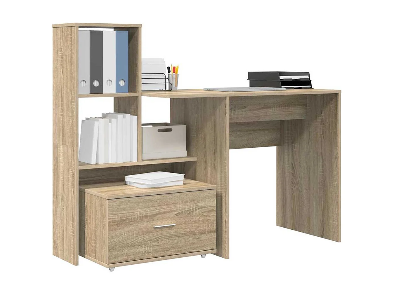Bureau Chêne sonoma 131,5 x 50 x 106,5 cm Bois d'ingénierie