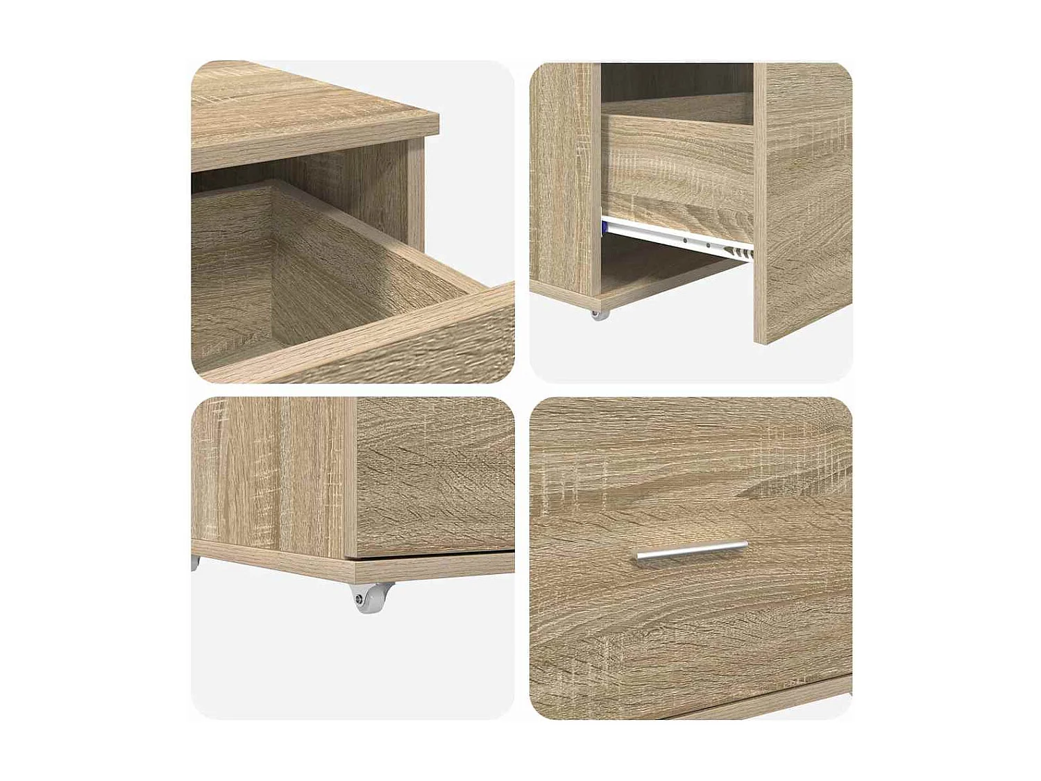 Bureau Chêne sonoma 131,5 x 50 x 106,5 cm Bois d'ingénierie
