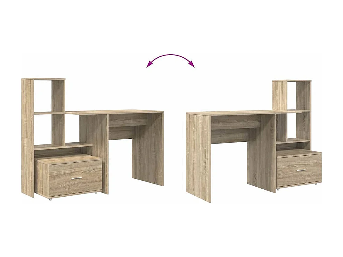 Bureau Chêne sonoma 131,5 x 50 x 106,5 cm Bois d'ingénierie