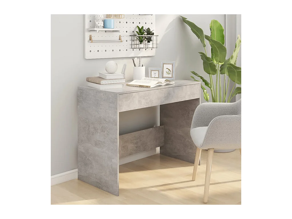 Betongrijs bureau 101x50x76,5 cm bewerkt hout